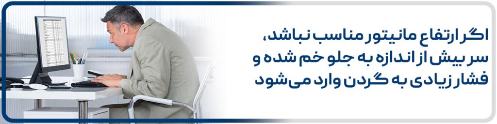 گردن درد، نگهدارنده مانیتور، ارگونومیک